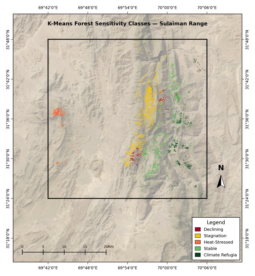 Five class K-Means classification map